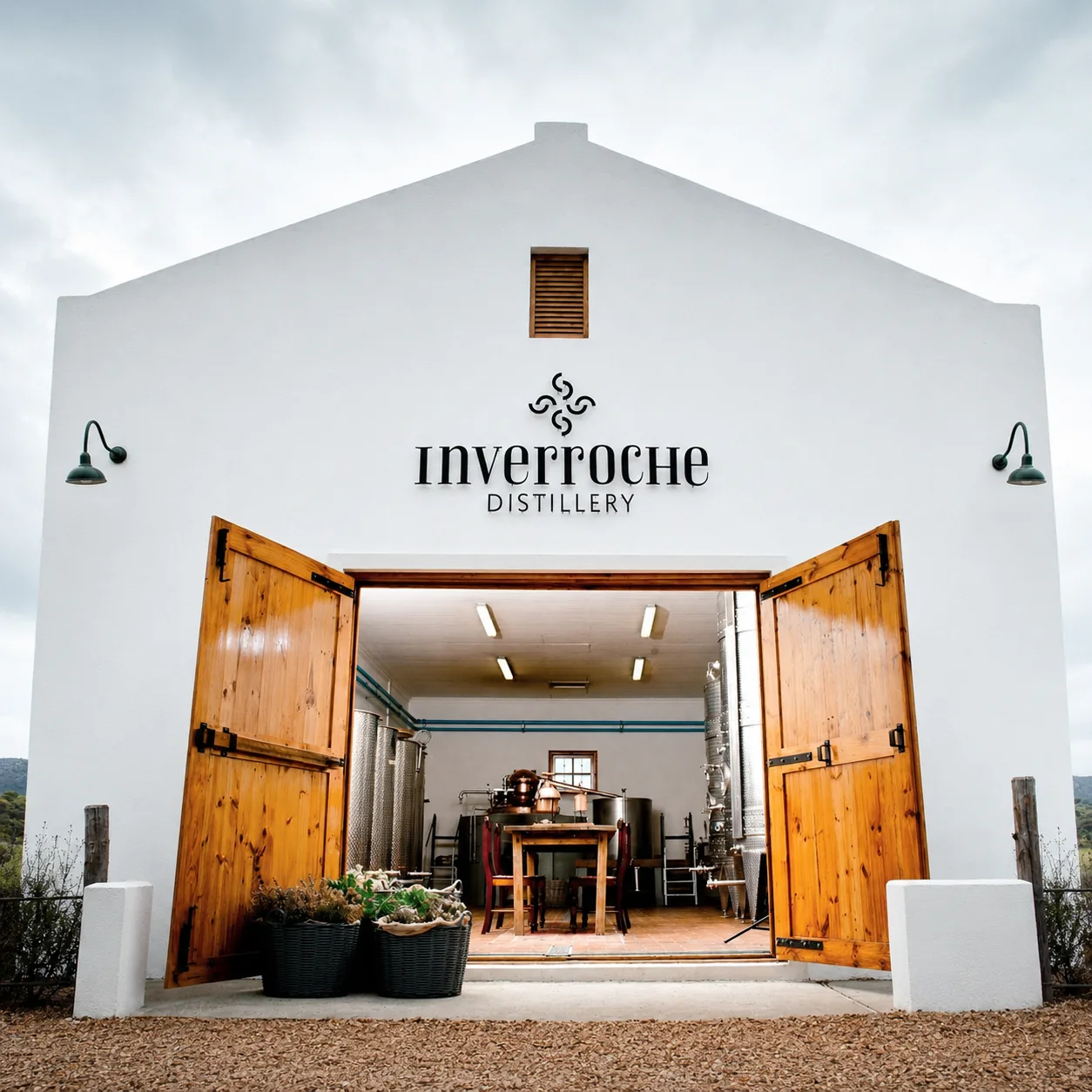 Inverroche Distillery entrance, fynbos gin tasting